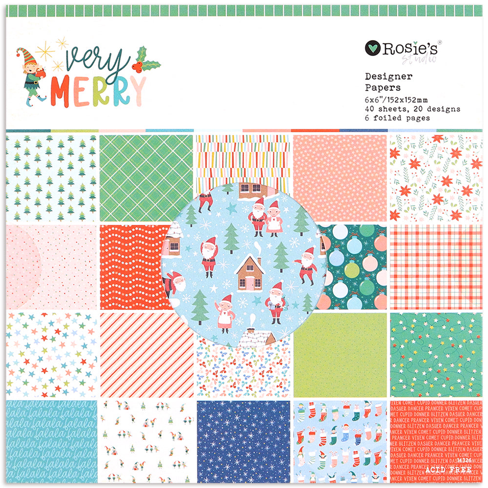 Very Merry 6×6″ Designer Paper Pad 40 sheet