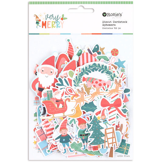 Very Merry Cardstock Diecut Ephemera 166pk