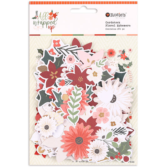 All Wrapped Up Cardstock Diecut Ephemera - Floral 214pk