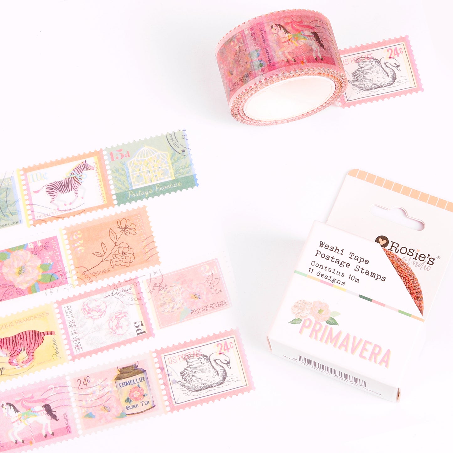 Primavera Postage Stamp Washi Tape 2.5cm x 10m