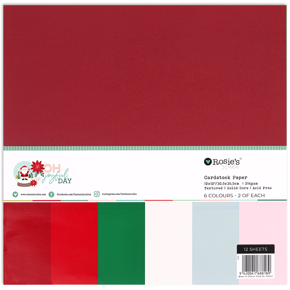 Christmas 12 x 12" Textured Cardstock Pack, 12 sheets