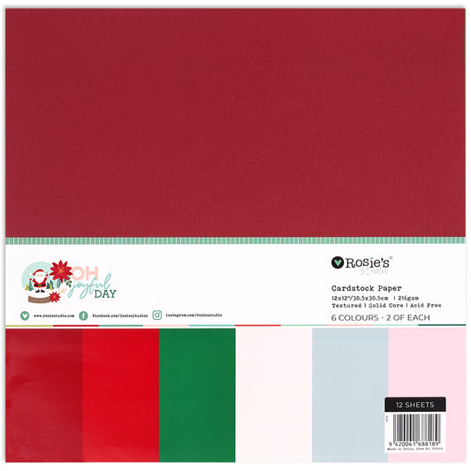 Christmas 12 x 12" Textured Cardstock Pack, 12 sheets